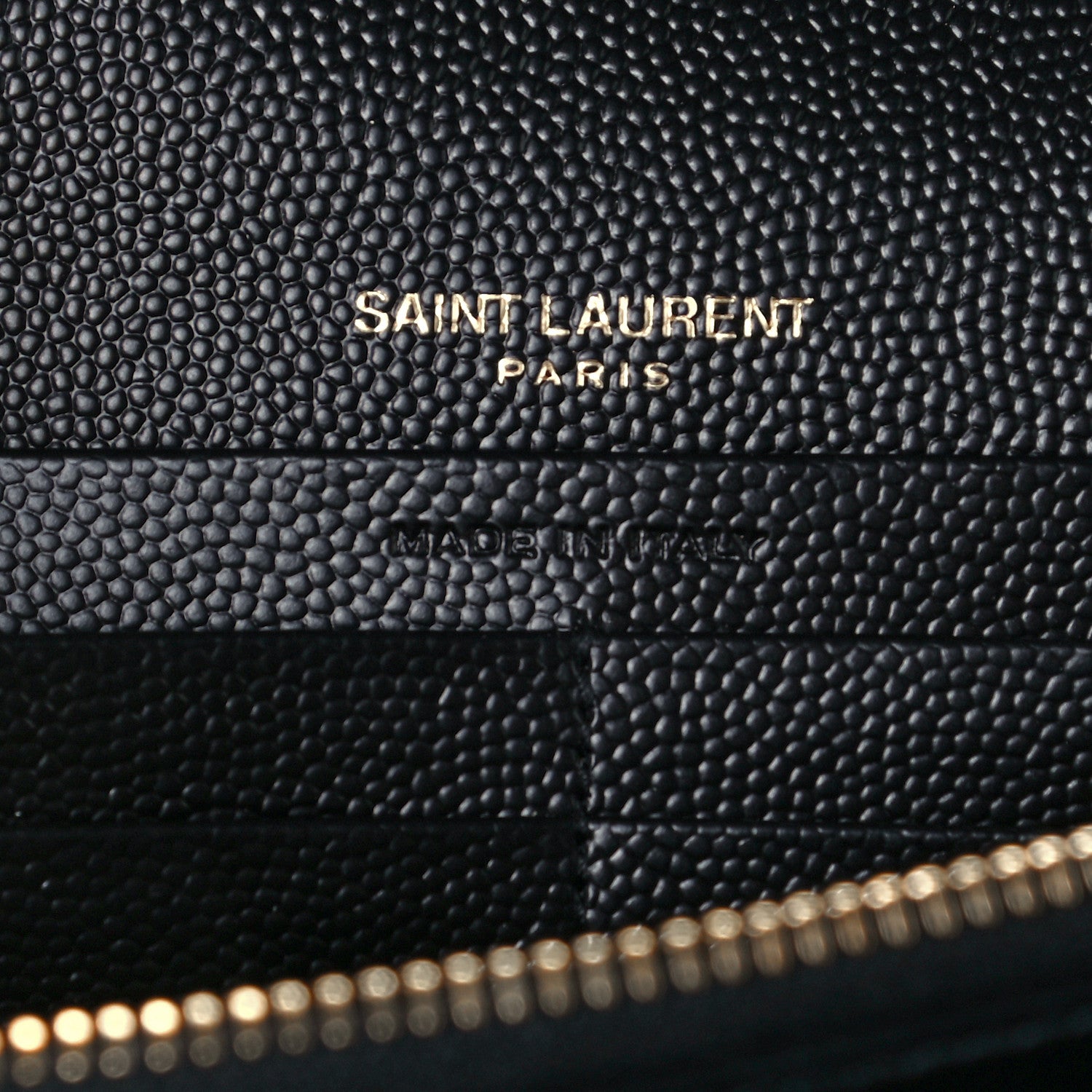 Saint Laurent Grain De Poudre Matelasse Chevron Monogram Chain Wallet Black 7 of 11