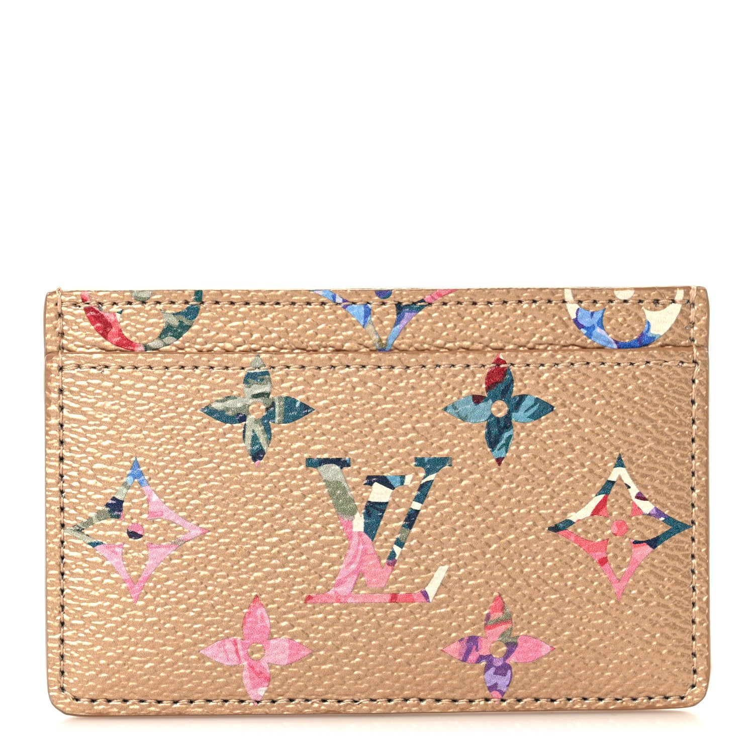 Louis Vuitton Metallic Monogram LV Garden Card Holder Gold 1 of 7