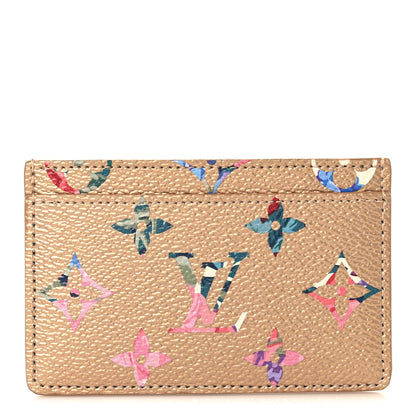 Louis Vuitton Metallic Monogram LV Garden Card Holder Gold 1 of 7