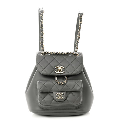 Chanel Lambskin Quilted Small Duma Drawstring Backpack Grey 1 of 11