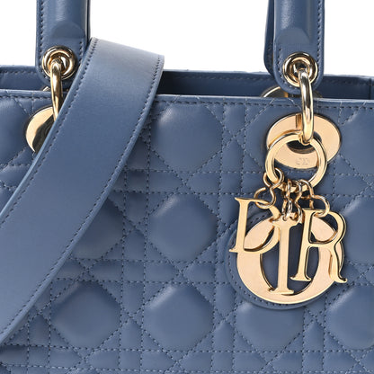Christian Dior Lambskin Cannage Small My ABCDior Lady Dior Denim Blue 8 of 10
