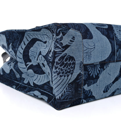 Loewe Denim Calfskin Buckle Tiles Tote Indigo 8 of 11