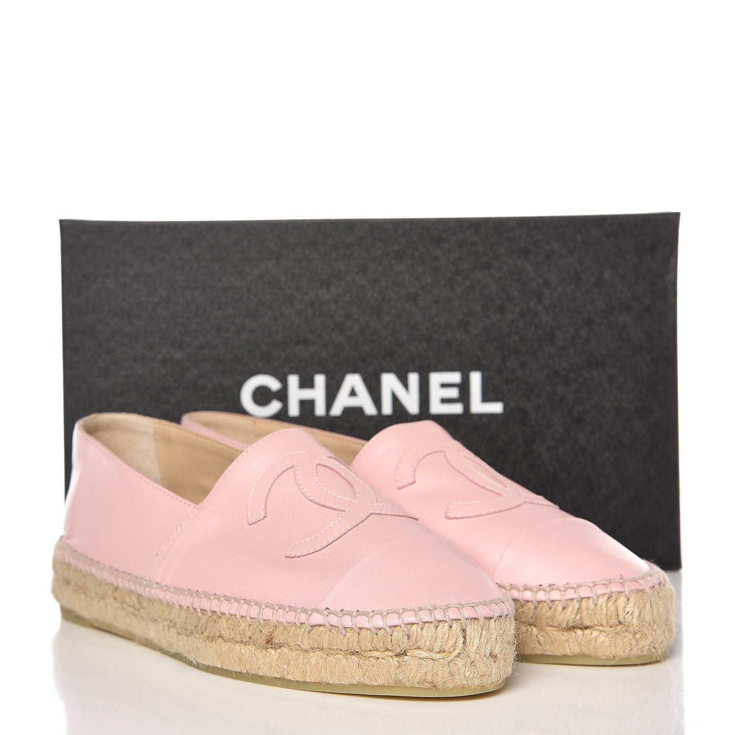 Lambskin CC Espadrilles 38 Light Pink