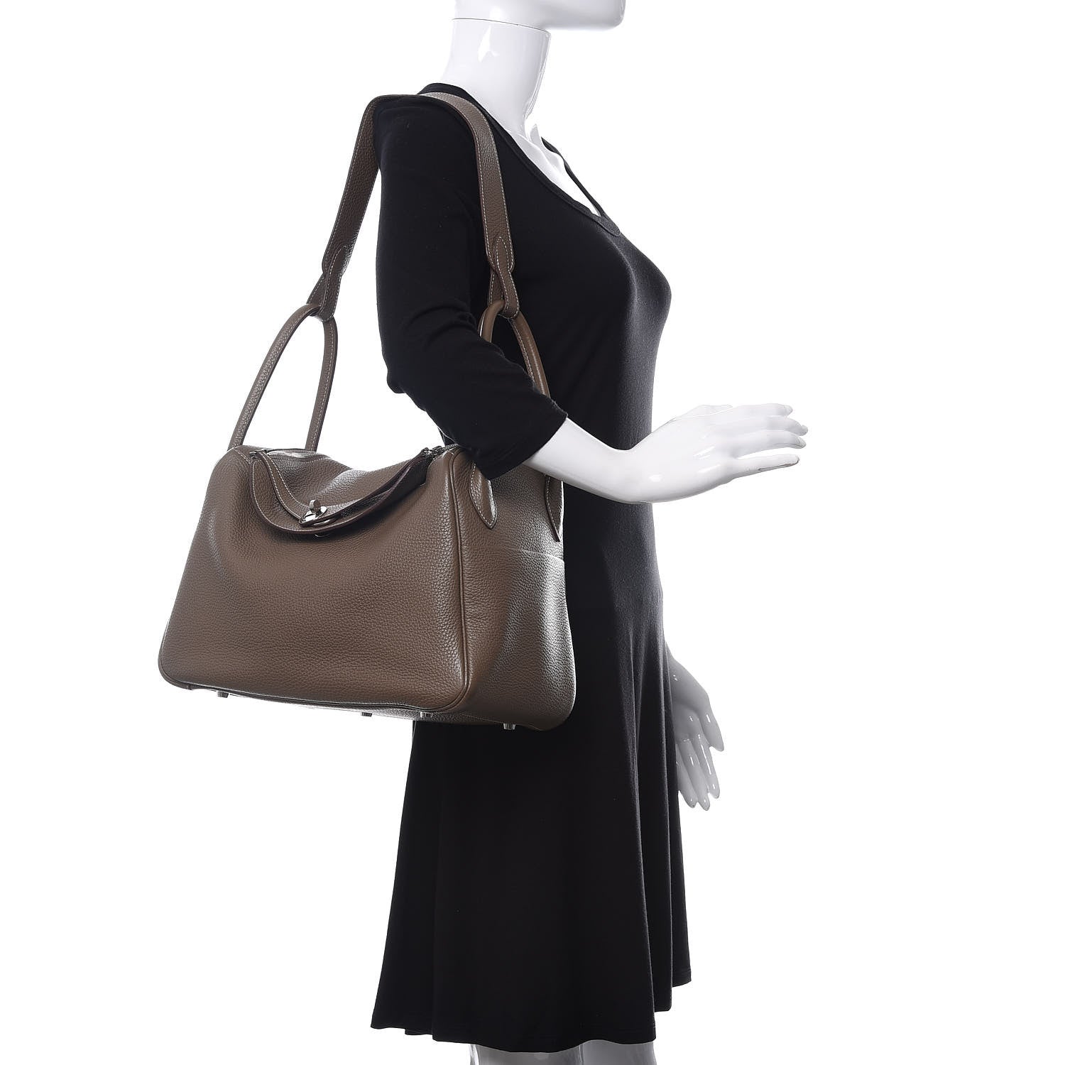 Hermes Taurillon Clemence Lindy 34 Etoupe 2 of 9