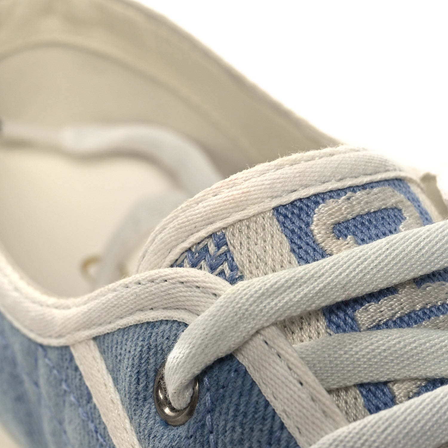 Christian Dior Denim Cannage Walk'N'Dior Low Top Sneakers 37.5 Dynamic Blue 9 of 10