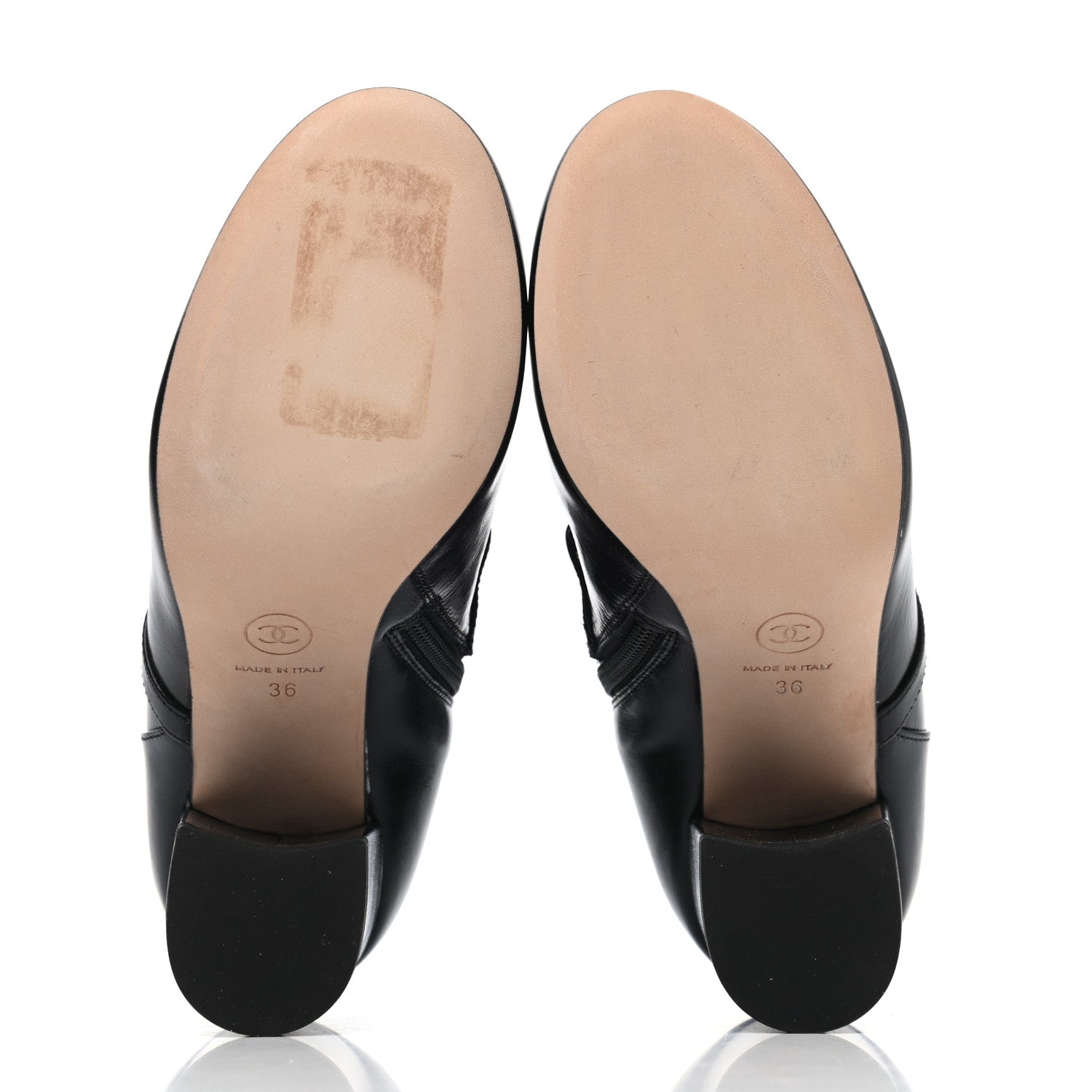 Chanel Calfskin Chain CC Short Boots 36 Black 4 of 4