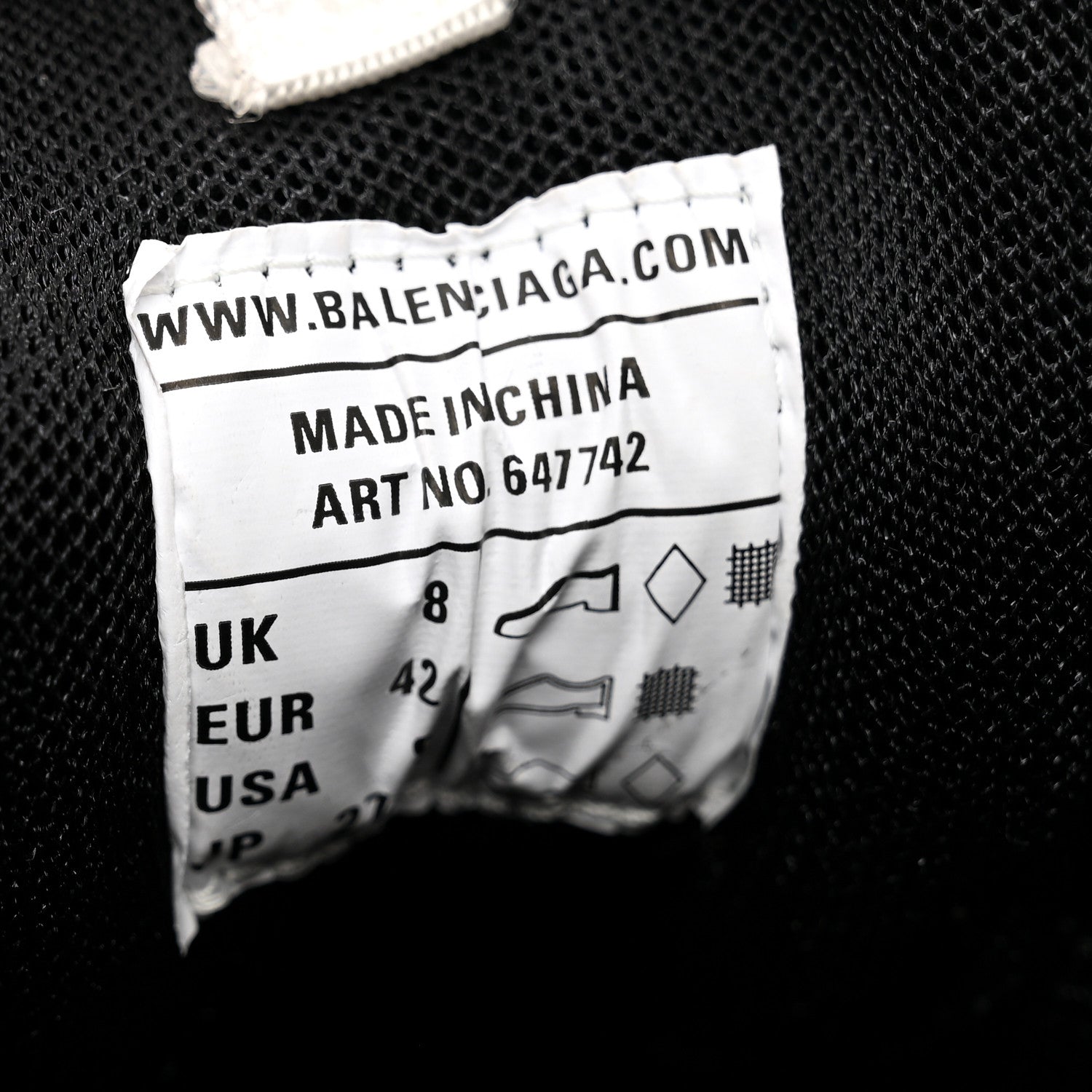 Balenciaga Mesh Nylon Mens Track Sneakers 42 White Black 7 of 7