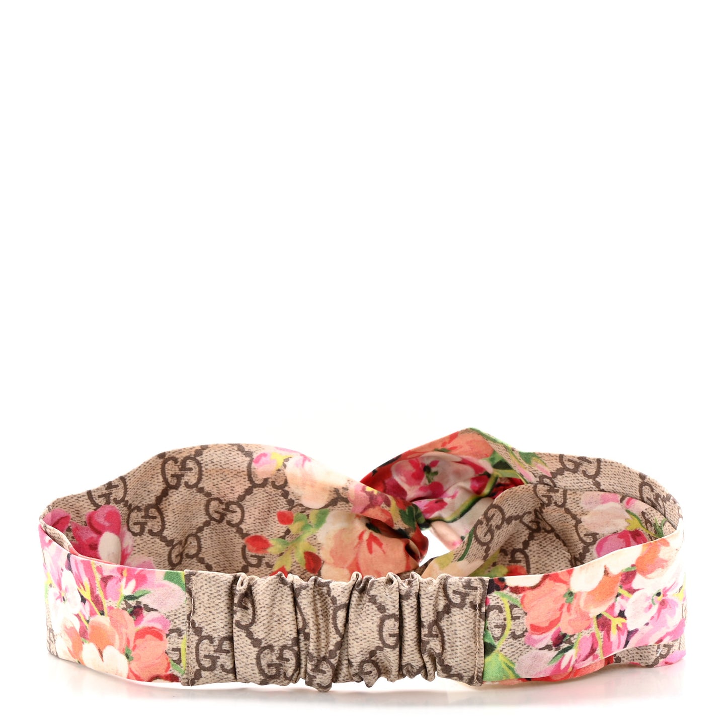 Silk Monogram Blooms Print Headband Antique Rose
