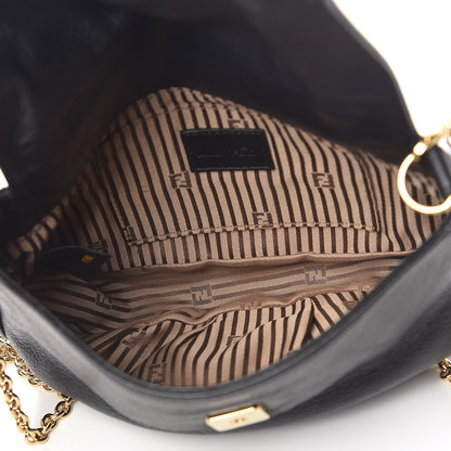 Fendi Vitello Flamingo Fendista Pouchette Crossbody Black 5 of 10