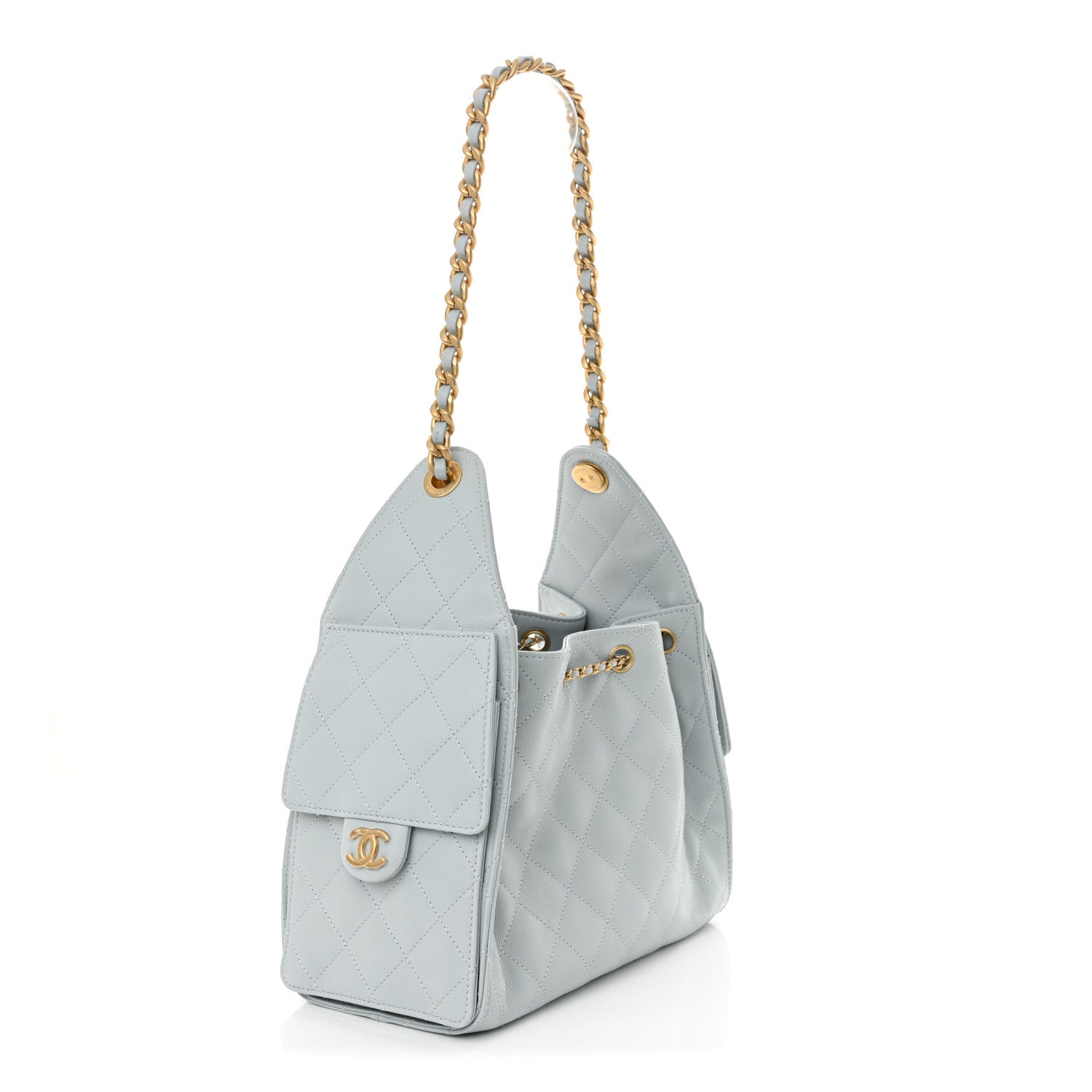 Chanel Caviar Quilted Small Chanel 25 Handbag Light Blue 3 of 11