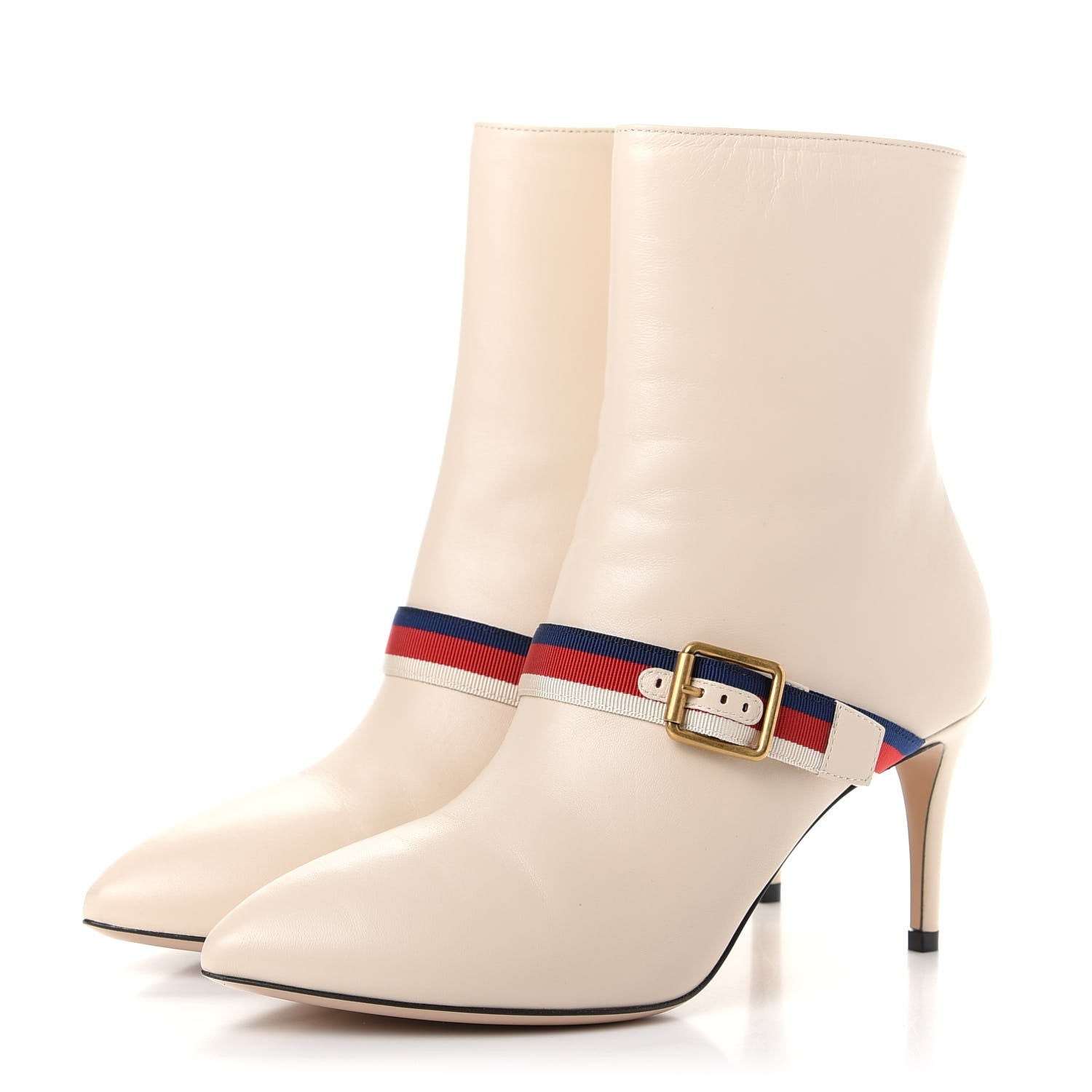 Gucci Nappa Sylvie Ankle Boots 38 Mystic White 3 of 11
