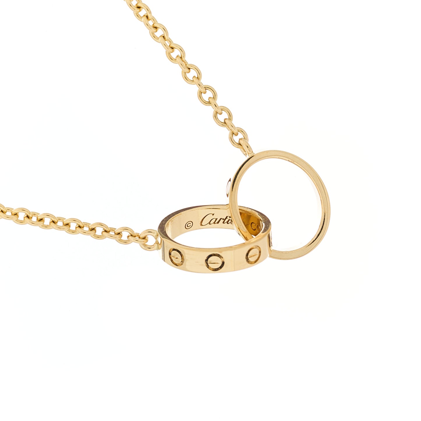 18K Yellow Gold Interlocking LOVE Necklace