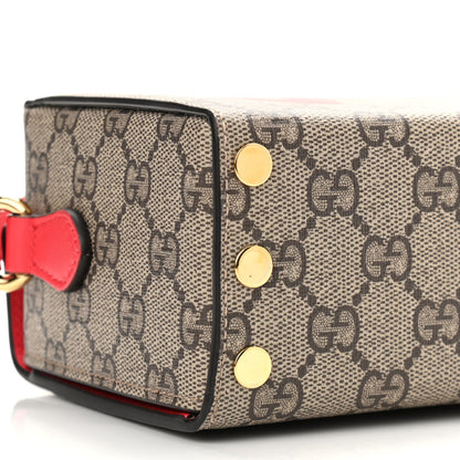 Gucci GG Supreme Monogram Moon Calfskin Love Valentines Day Padlock Case Beige Ebony New Geranium 9 of 10