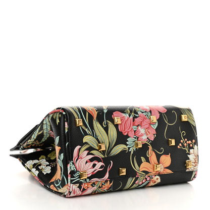 Salvatore Ferragamo Calfskin Floral Print The Studio Bag Black Multicolor 4 of 10