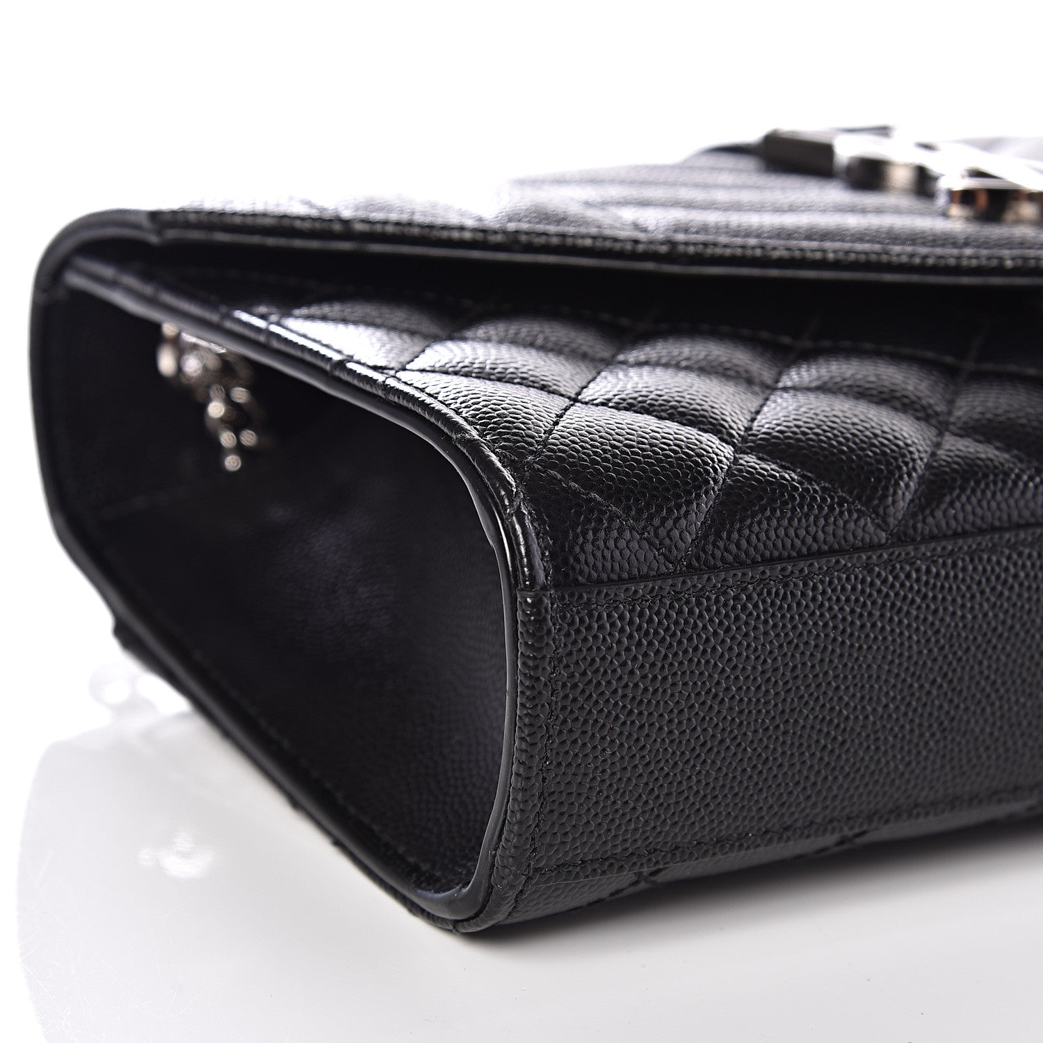 Saint Laurent Grain De Poudre Textured Mixed Matelasse Triquilt Small Monogram Satchel Black 7 of 10
