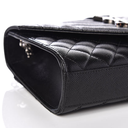 Saint Laurent Grain De Poudre Textured Mixed Matelasse Triquilt Small Monogram Satchel Black 7 of 10