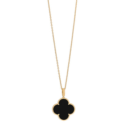 Van Cleef & Arpels 18K Yellow Gold Black Onyx Magic Alhambra Pendant Necklace 1 of 7