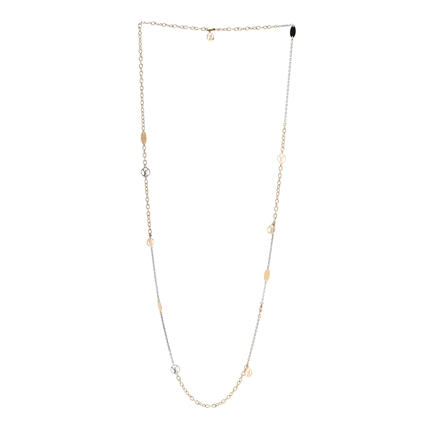 Logomania Sautoir Necklace Silver Gold