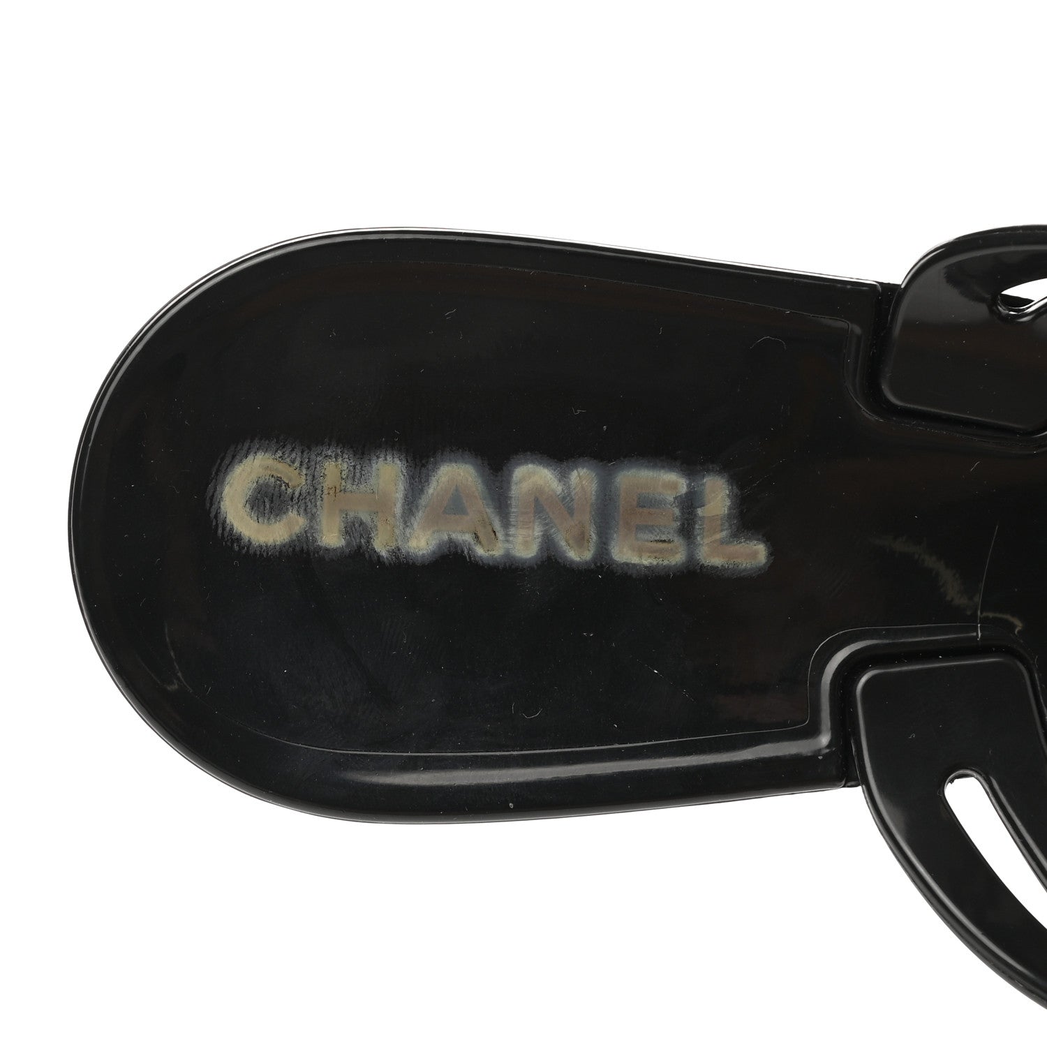Chanel Jelly Camellia Thong Sandals 37 Black Ivory 8 of 9