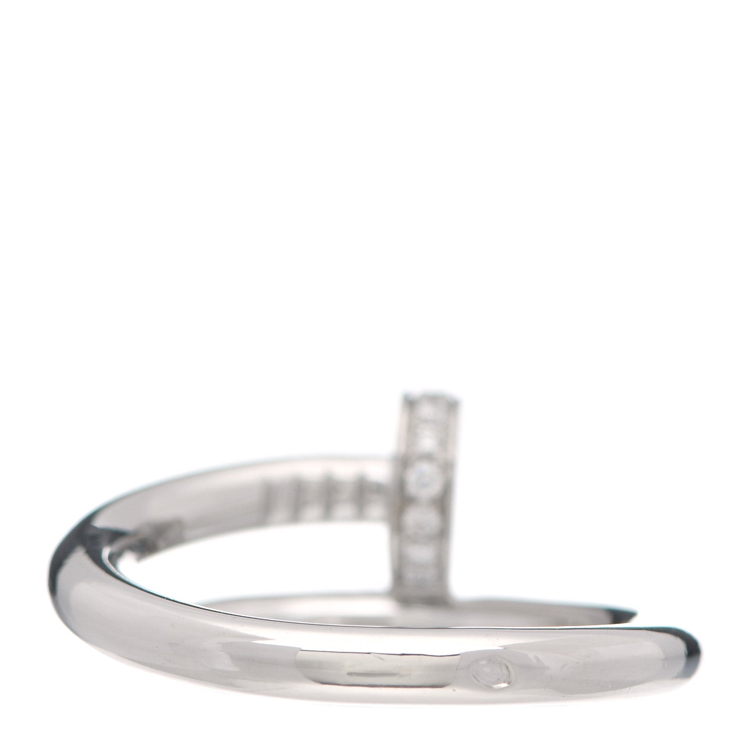 Cartier 18K White Gold Diamond Juste Un Clou Ring 55 7.25 3 of 4