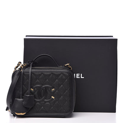 Chanel Caviar Quilted Medium CC Filigree Vanity Case Black 13 of 13