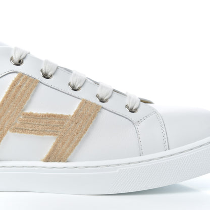Hermes Calfskin Woolskin Womens Advantage Sneakers 38.5 White 9 of 12