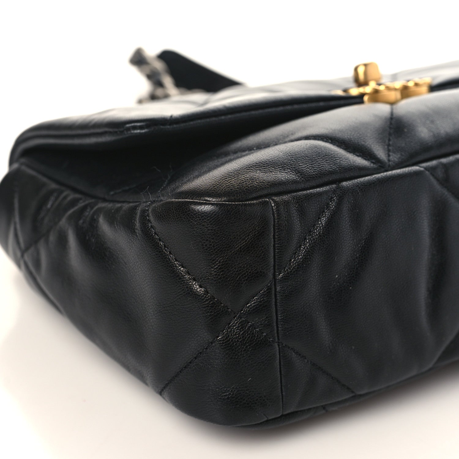 Chanel Shiny Goatskin Quilted Medium Chanel 19 Flap Black 8 of 9