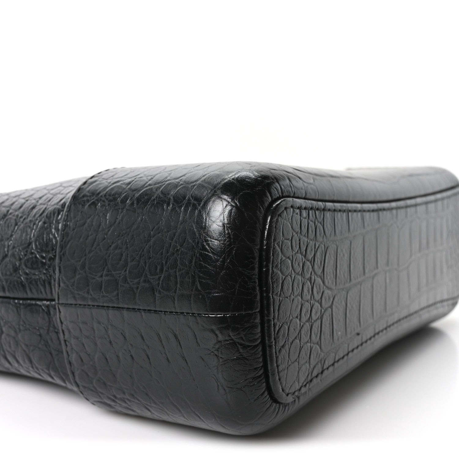 Chanel Crocodile Embossed Calfskin Medium Gabrielle Cocodile Hobo Black 9 of 10