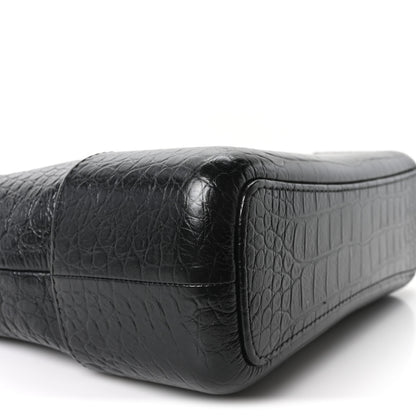 Chanel Crocodile Embossed Calfskin Medium Gabrielle Cocodile Hobo Black 9 of 10