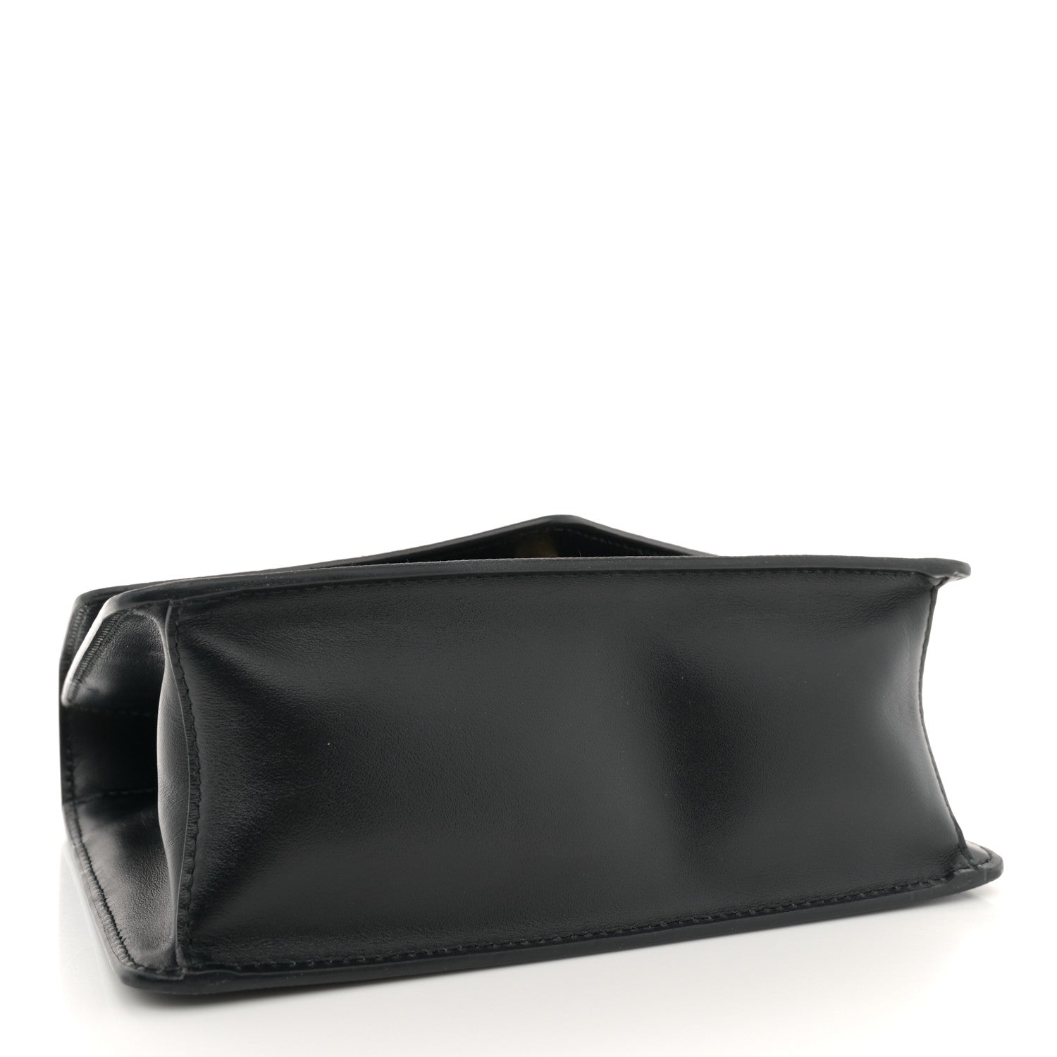 Prada Saffiano Soft Calfskin Metal Triangle Logo Envelope Chain Shoulder Bag Black 4 of 11