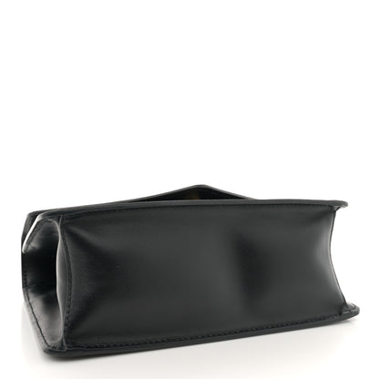 Prada Saffiano Soft Calfskin Metal Triangle Logo Envelope Chain Shoulder Bag Black 4 of 11