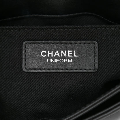 Chanel Calfskin Quilted CC Uniform Flap Belt Bag Black 6 of 12