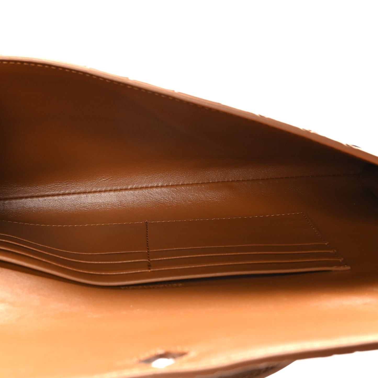 Nappa Intrecciato Long Andiamo Top Handle Clutch Cognac