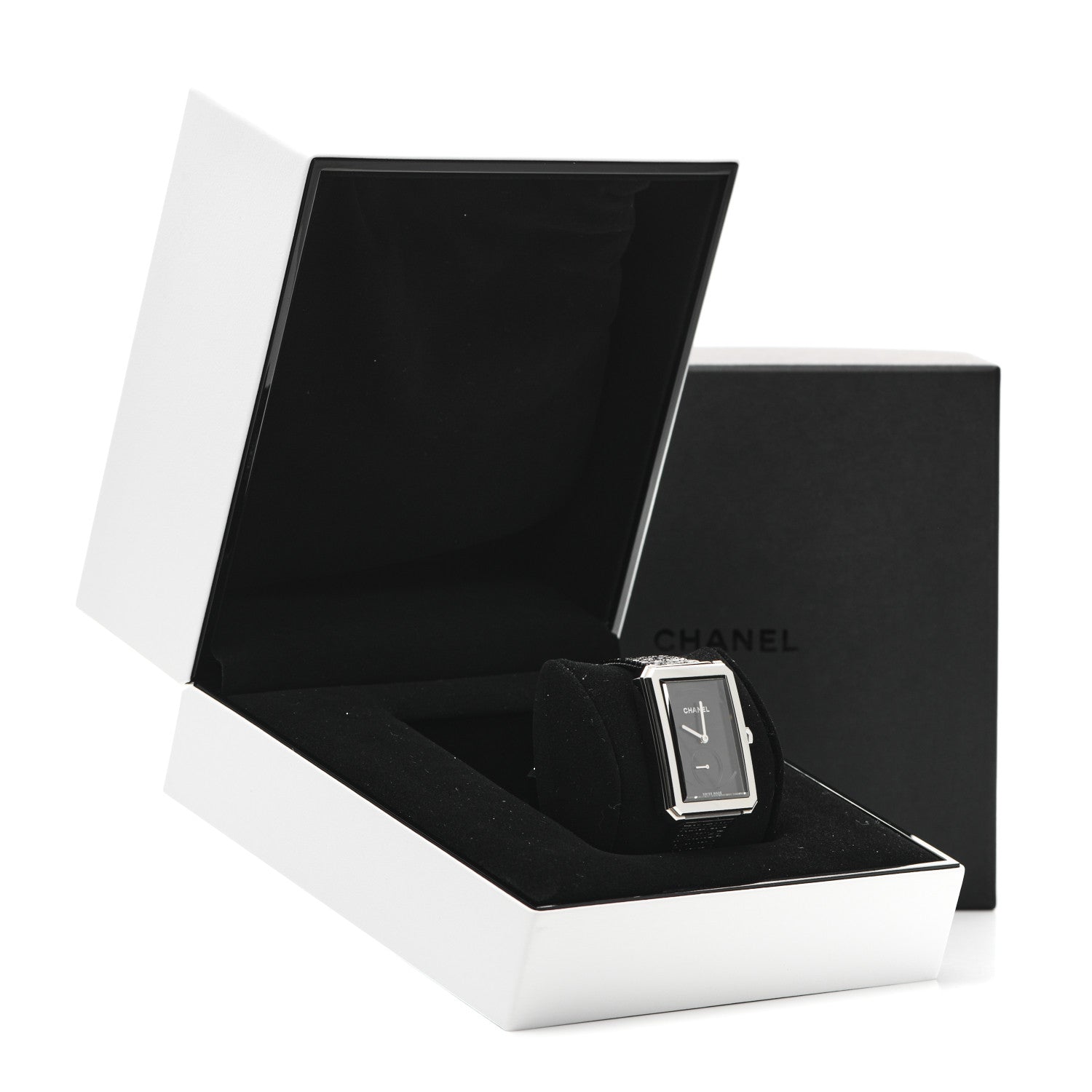 Chanel Stainless Steel Calfskin 29mm Boy-Friend Tweed Manual Winding Watch Black 5 of 5