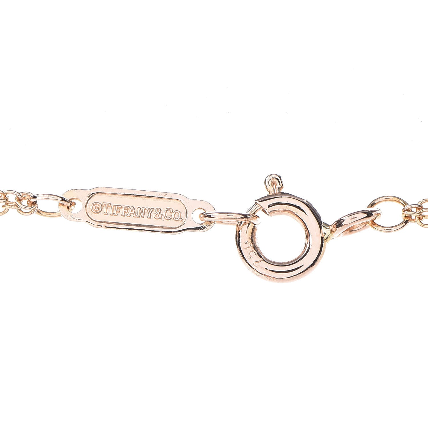 Tiffany 18K Rose Gold Infinity Double Chain Pendant Necklace 5 of 7