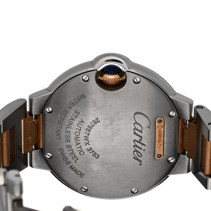 Cartier Stainless Steel 18K Pink Gold Diamond Bezel 33mm Ballon Bleu De Cartier Automatic Watch 4 of 4