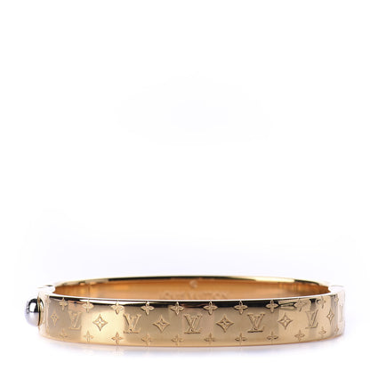 Louis Vuitton Brass Monogram Nanogram Cuff M Gold 1 of 6