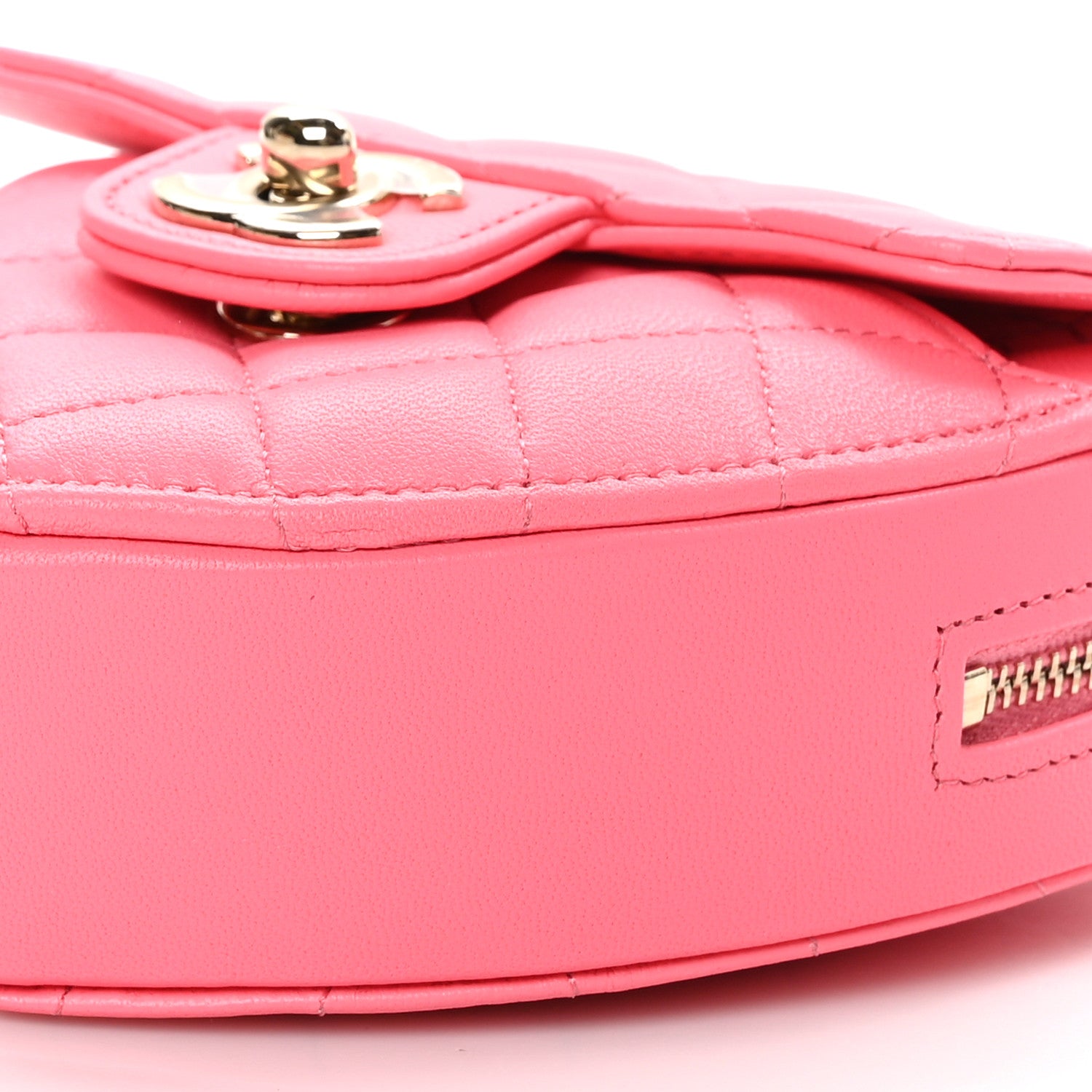 Chanel Lambskin Quilted CC In Love Heart Clutch With Chain Pink 10 of 11
