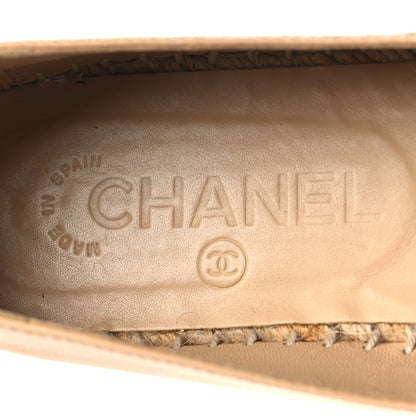 Chanel Lambskin CC Espadrilles 37 Beige Black 9 of 9