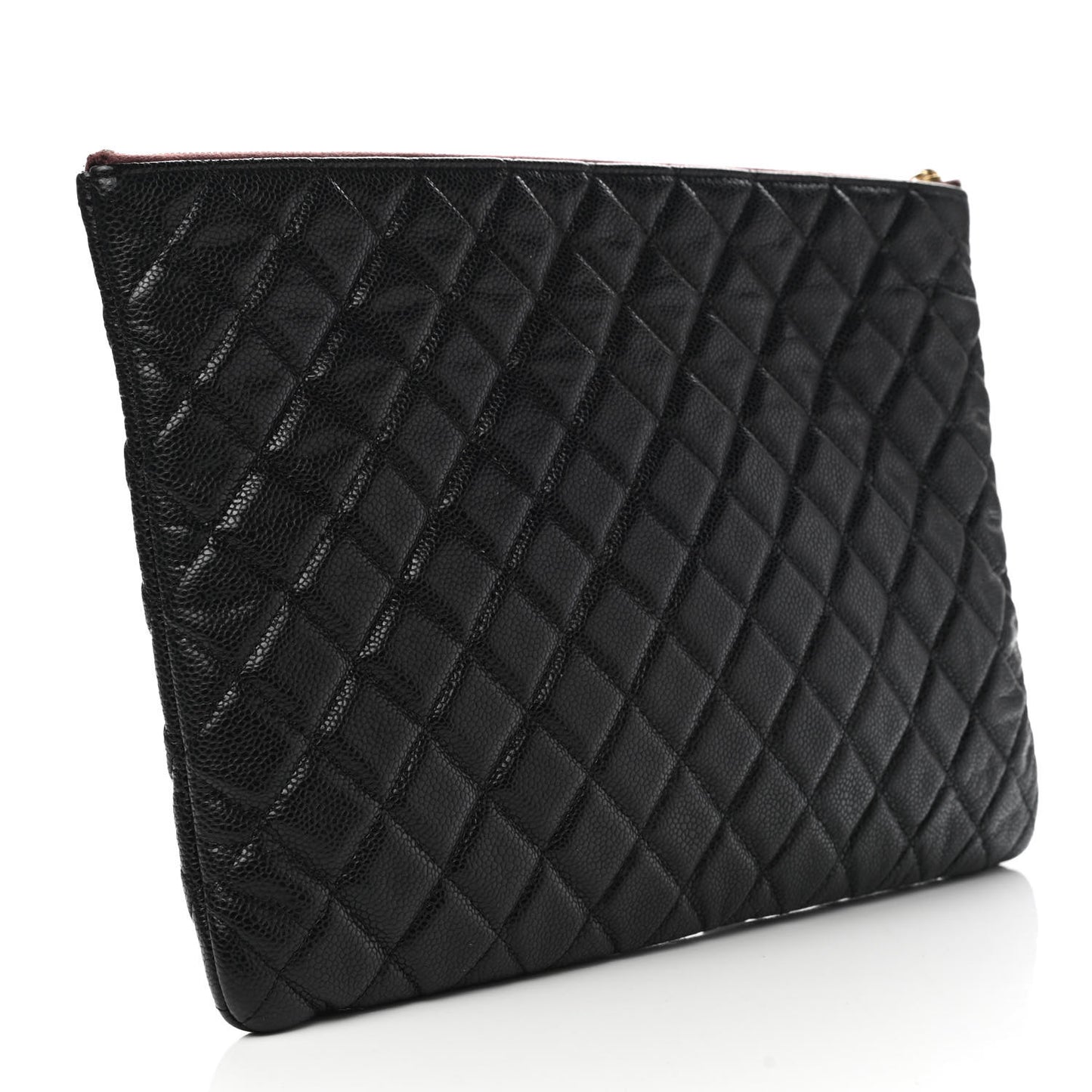 Caviar Quilted Large Cosmetic Case Black