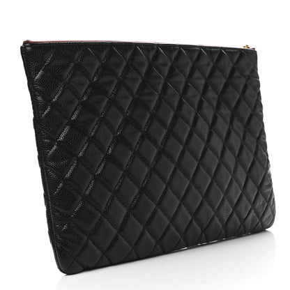 Chanel Caviar Quilted Large Cosmetic Case Black 3 of 7
