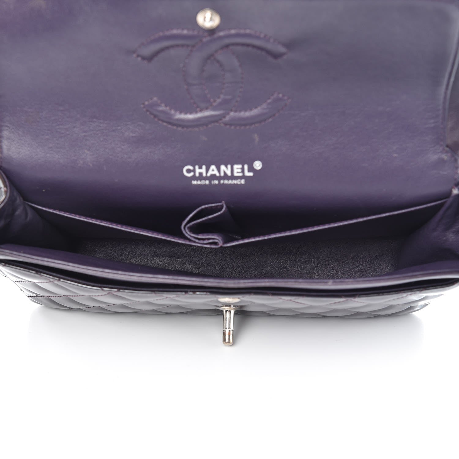 Chanel Patent Quilted Medium Double Flap Purple 5 of 14