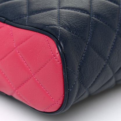 Chanel Goatskin Quilted Tri-Color Medium In & Out Camera Case Navy Turquoise Pink 10 of 13
