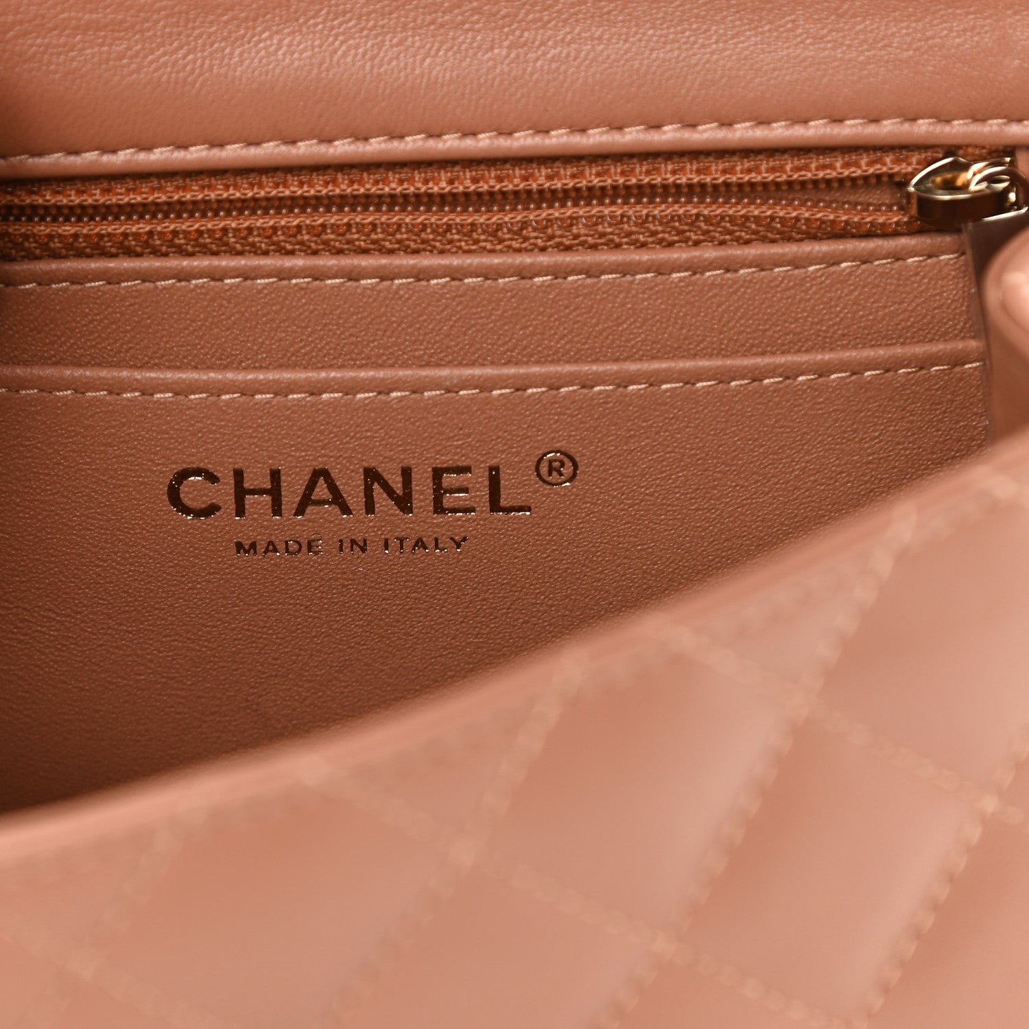 Chanel Lambskin Quilted Mini Square Flap Brown 6 of 12