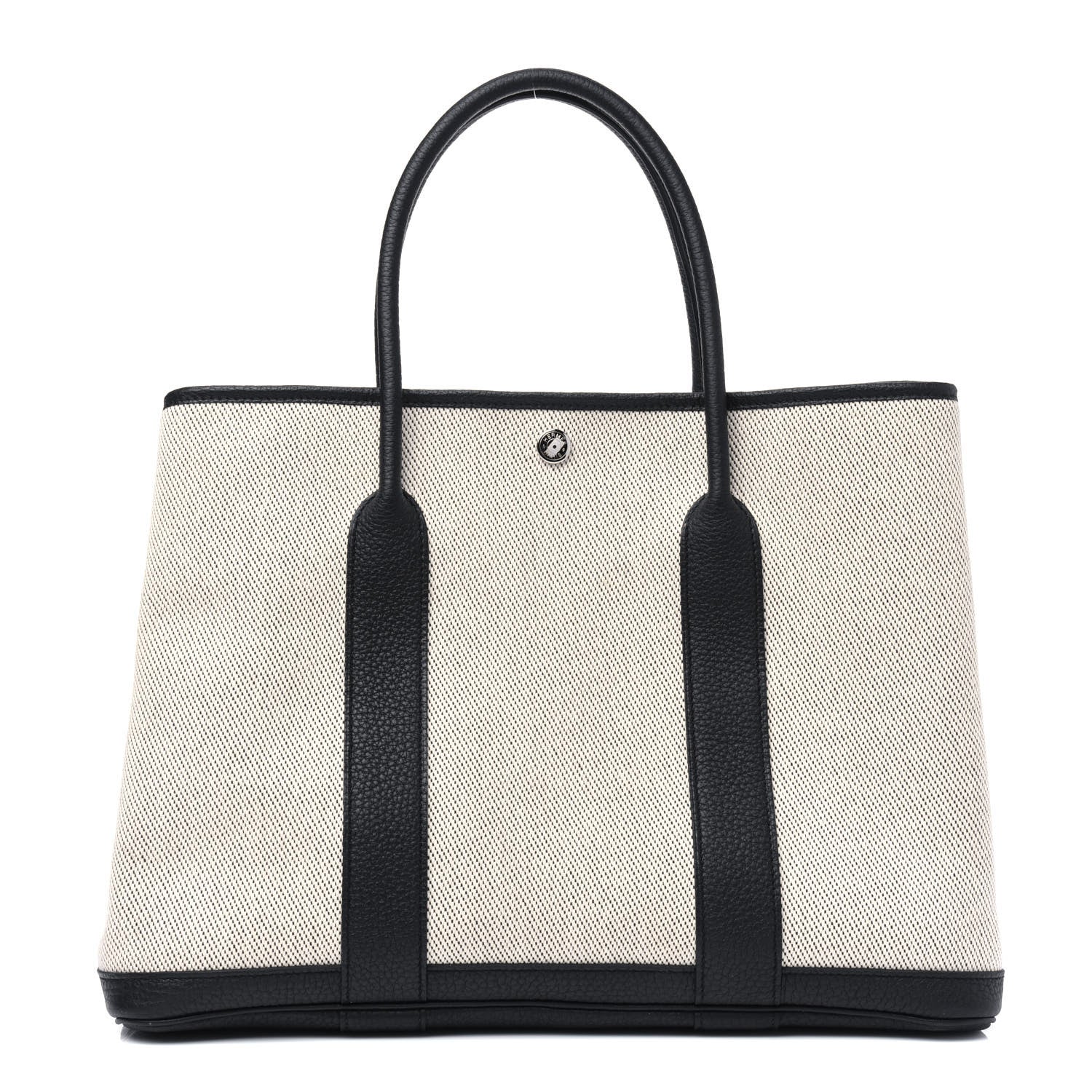 Hermes Twill H Negonda Garden Party 36 MM Tote Ecru Black 1 of 15