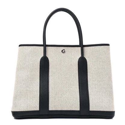 Hermes Twill H Negonda Garden Party 36 MM Tote Ecru Black 1 of 15