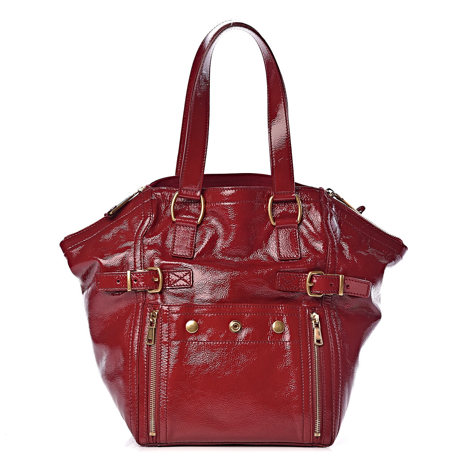 Saint Laurent Patent Small Downtown Dark Red 1 of 10