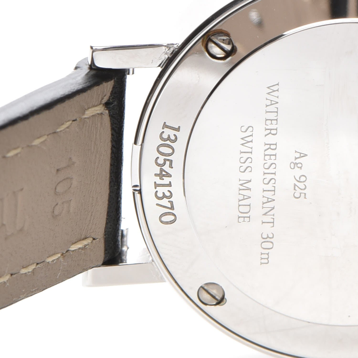 Tiffany Sterling Silver Calfskin 29mm Atlas Quartz Watch Black 9 of 13