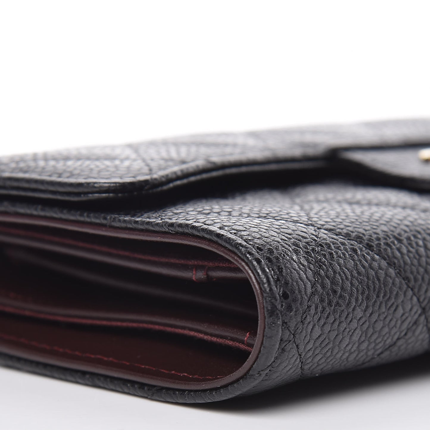 Caviar Quilted Large Flap Wallet Black