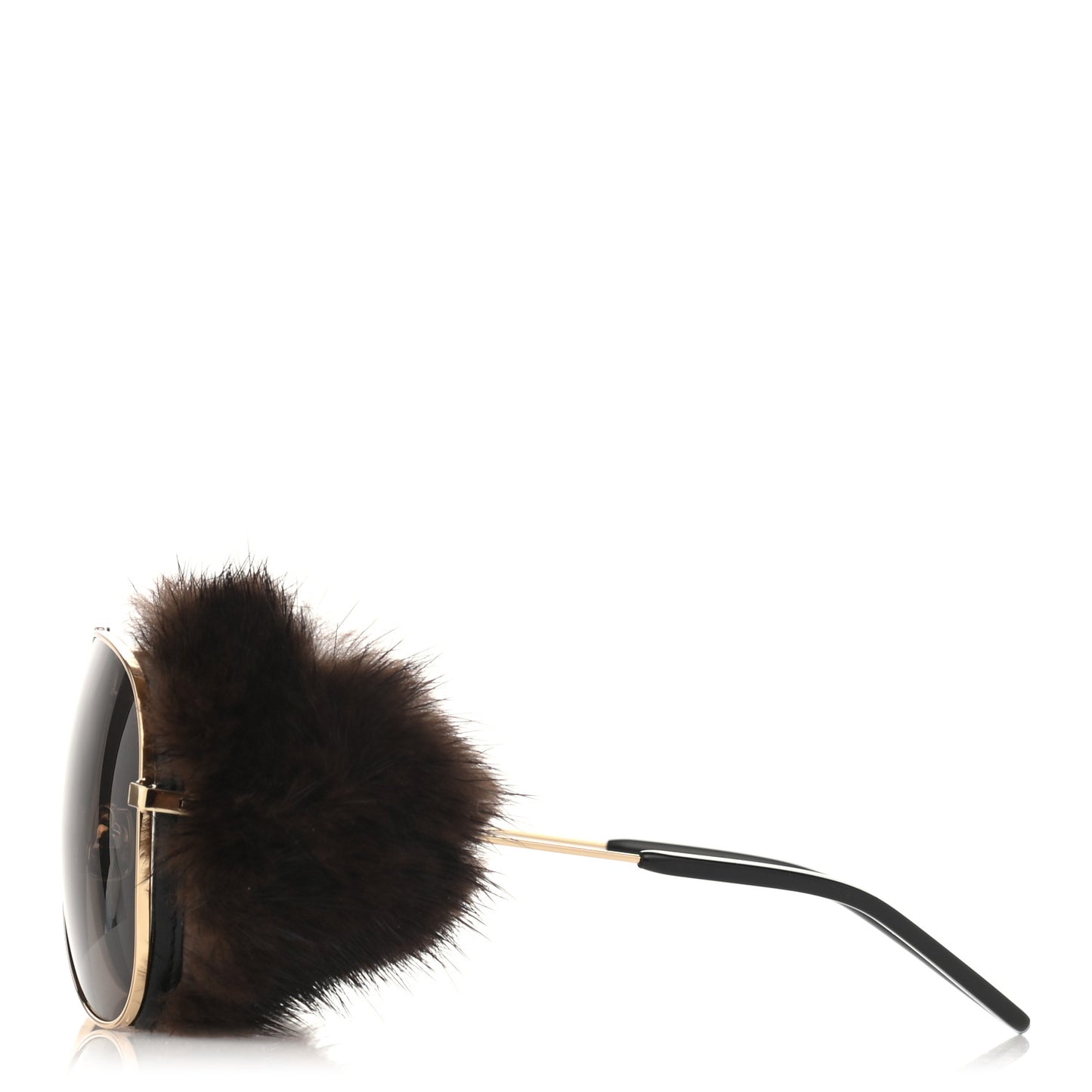 Mink Fur Classic 11 Shields Sunglasses Gold